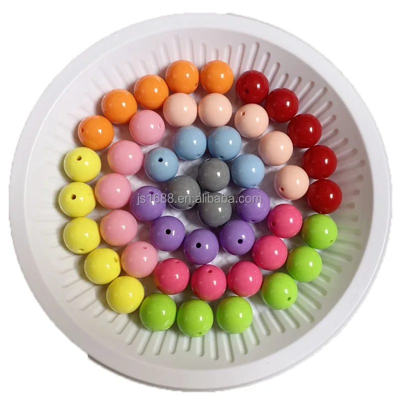 RTS fashion 6-20mm colorful round Acrylic Beads Plastic Bubblegum Beads for bag making Crafts loose Beads accessories