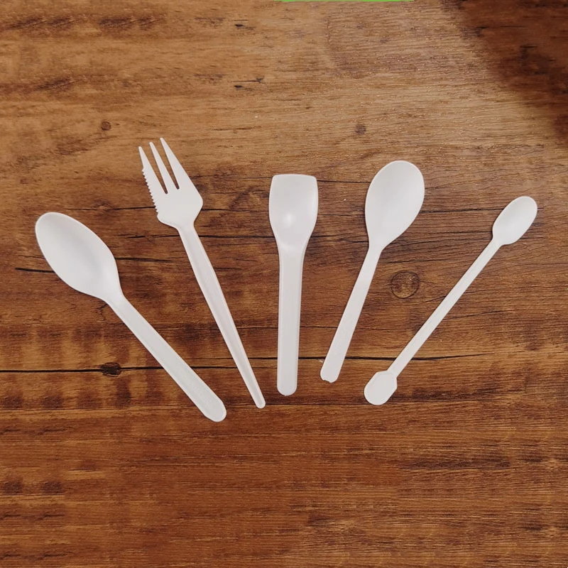 CPLA Biodegradable Disposable Cake Dessert Ice cream Scoop Tea Coffee Spoon Stirring Stick