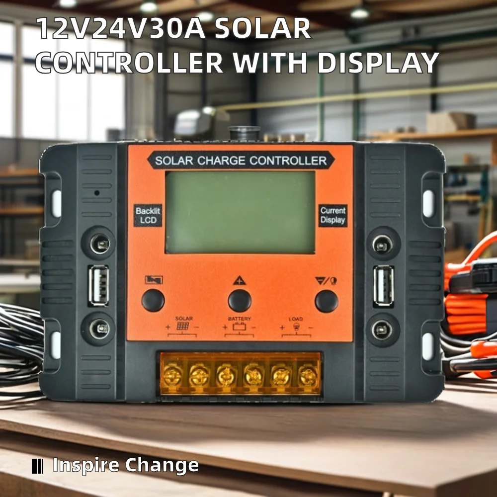 Power Automatic 12V 24v Battery Regulator 10a 20a 30a  PWM Solar System Power Supply Charge Controller