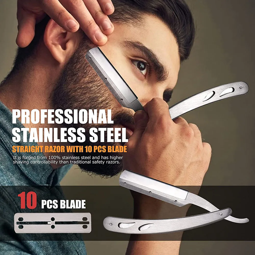 Custom Packaging Beard Grooming Straight Razor Shea Butter Mens Beard Care Kit