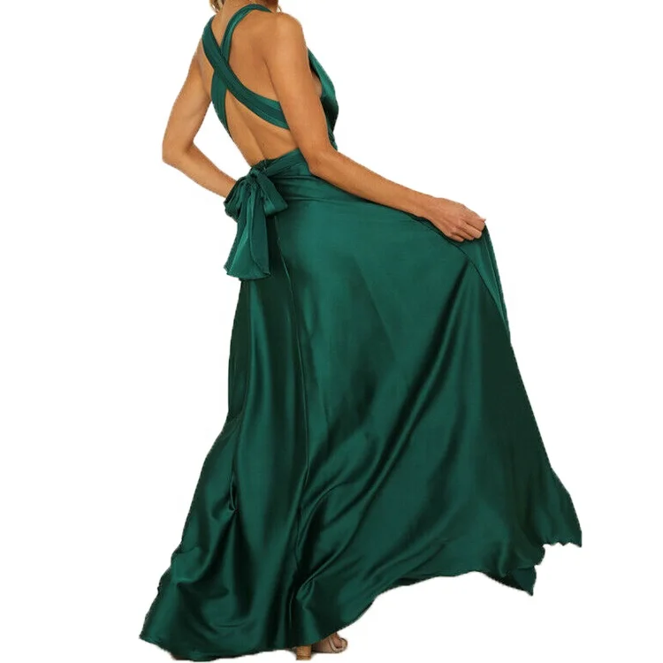 Новинка женское платье-макси с запахом для подружки невесты