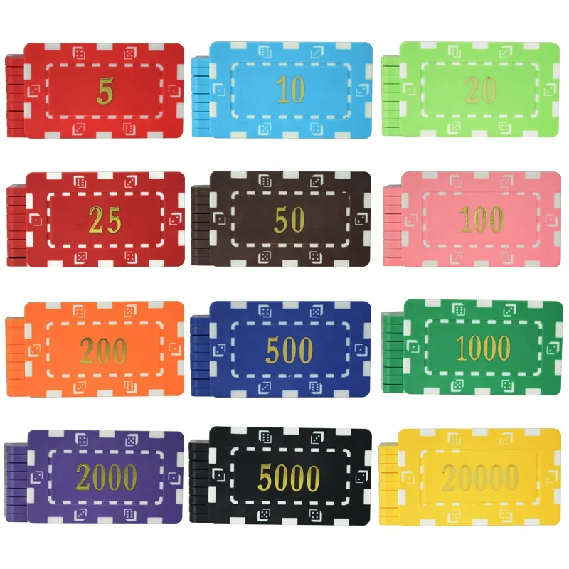 Custom Different Shape Made Cheap Luxury Ept Casino Ceramic Clay Rectangular Poker Chips Sets With Logo