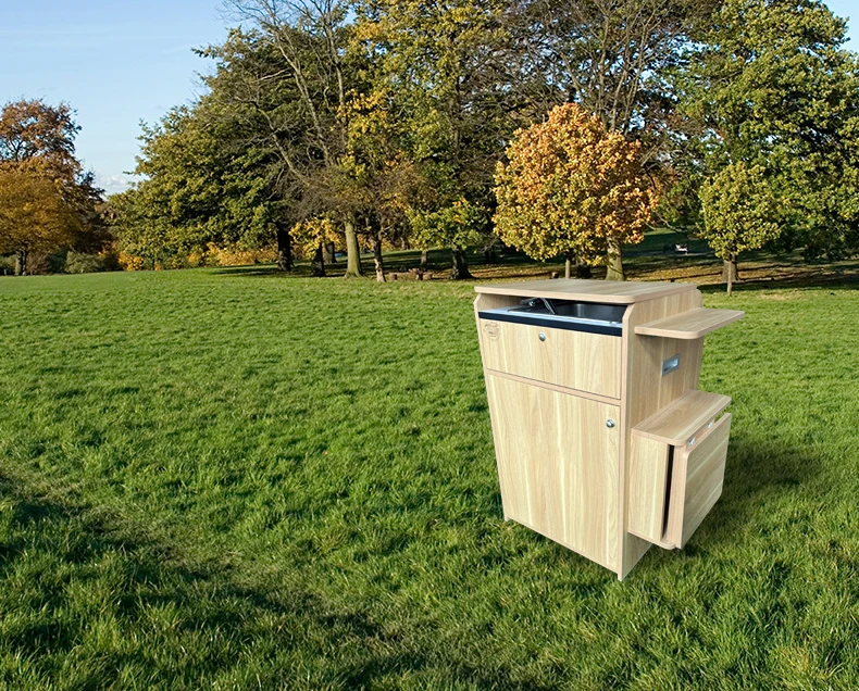 RV OUTDOORS  PUBLIC CARAVAN Mobile Portable Vanlife Box with Rectangular Stainless Steel RV Sink MINI KITCHEN