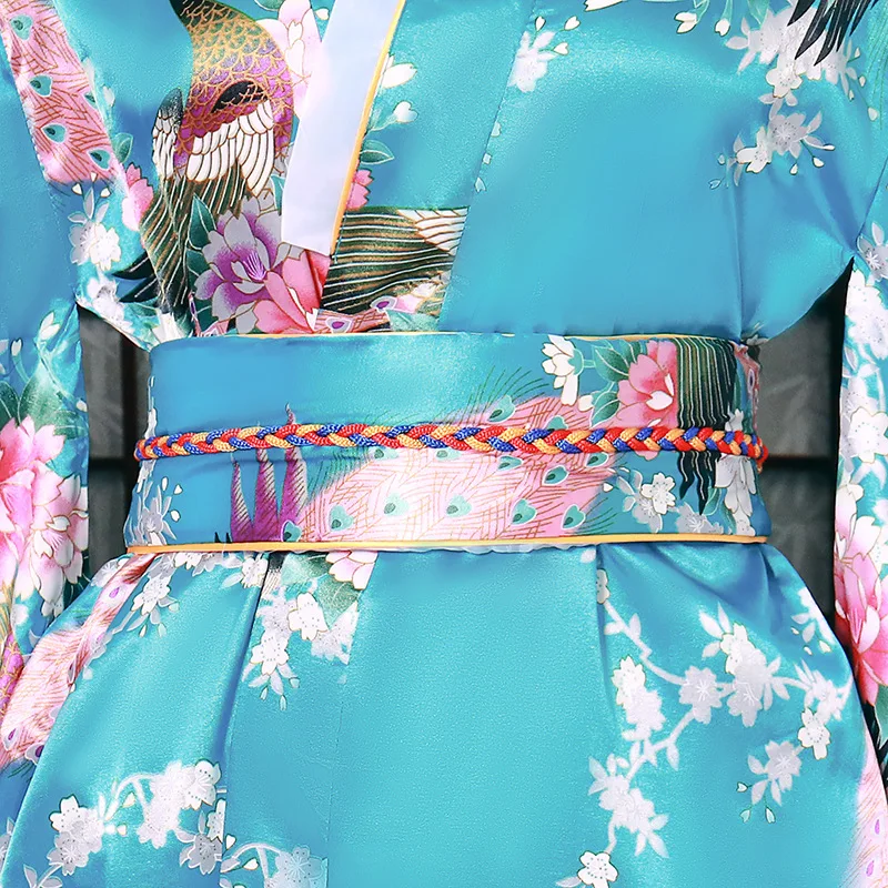 Adult Loose Satin Pajamas Traditional Japanese Style Geisha Kimono for Women Kimono Thin Cardigan Clothing Yukata Dress
