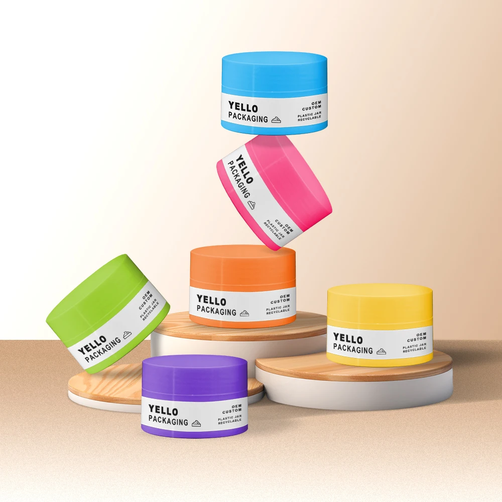 Modern Wide Mouth PP PCR Purple Grey Red Pink Green 5 Gram 15 Gram 20Ml 50Ml Double Wall Round Plastic Cosmetic Cream Jars