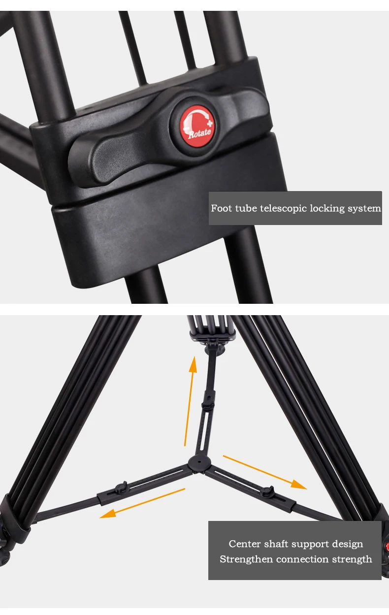 Antcaus Professional 3 Section Aluminum Alloy Video Camera Tripods Kit Video Studio Shooting Camera Tripod With Ball Head