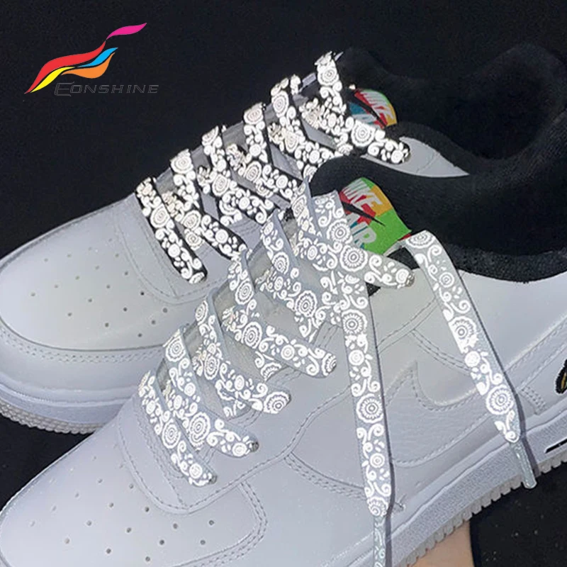 Custom Personalized Flat Reflective Print Brand Logo Shoelaces Sneaker Shoe Laces