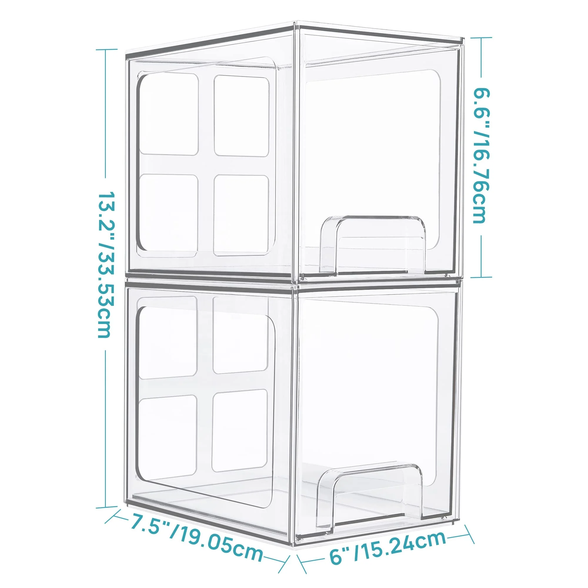 Acrylic Stackable Cosmetic Organizer Drawers Clear Plastic Storage Bins For Vanity Organization and Storage