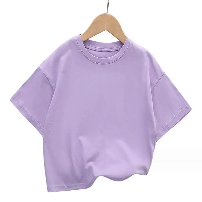 Hot Sale Summer Latest Children T Skirt Cute Candy Color Summer Short Sleeve