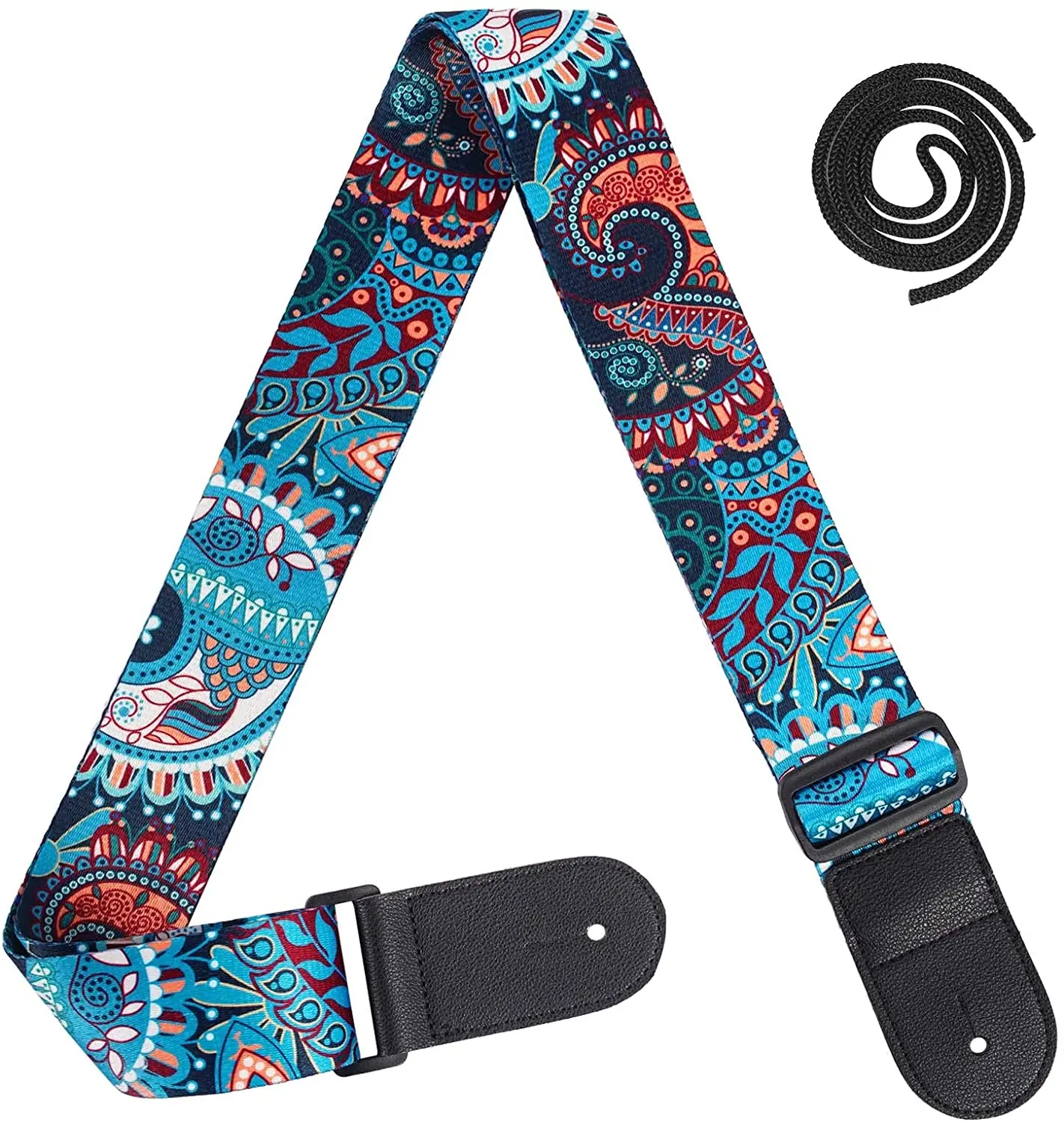 New design  guitar accessories polyester leather strap Lock guitar strap guitar neck strap