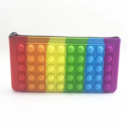 2021 New 3D Silicone Rainbow Color Case for Pencil Case Silicone Fidget Pop-it