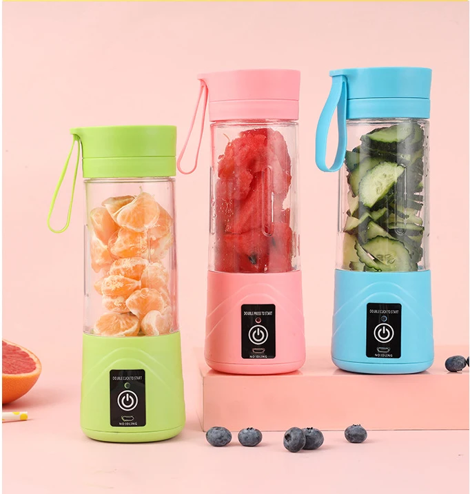  AAA163 Multifunction Mini Usb Rechargeable Home Blender and Mixer 6 Leaf Juice Plastic Electric Portable Juicer
