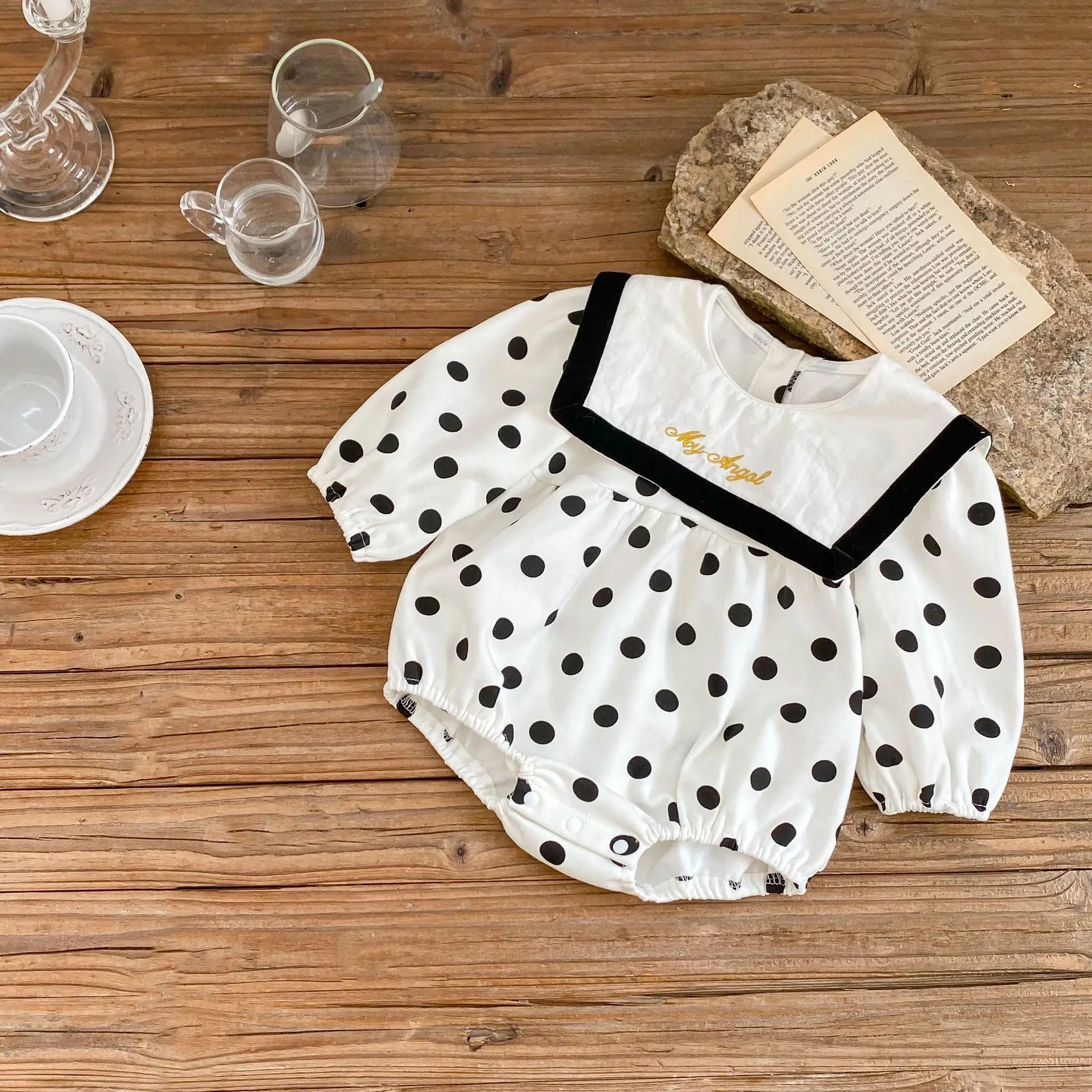 Baby Clothes Autumn Style Jumpsuit Baby Cotton Costume with Sailor Collar Long Sleeves Baby Clothing Sets