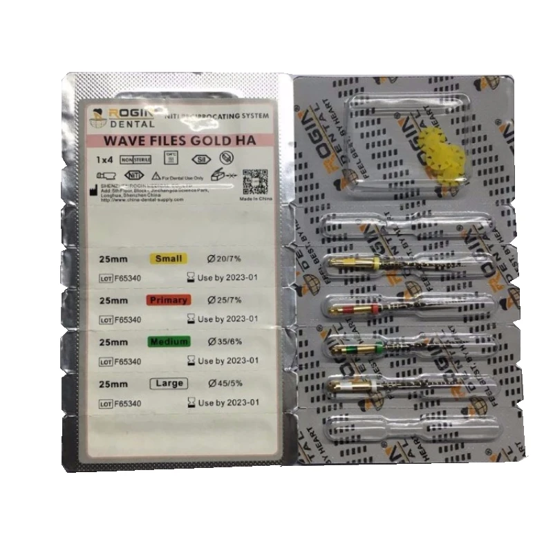 Niti heat activation Rotary Gold Wave Files for root canal therapy