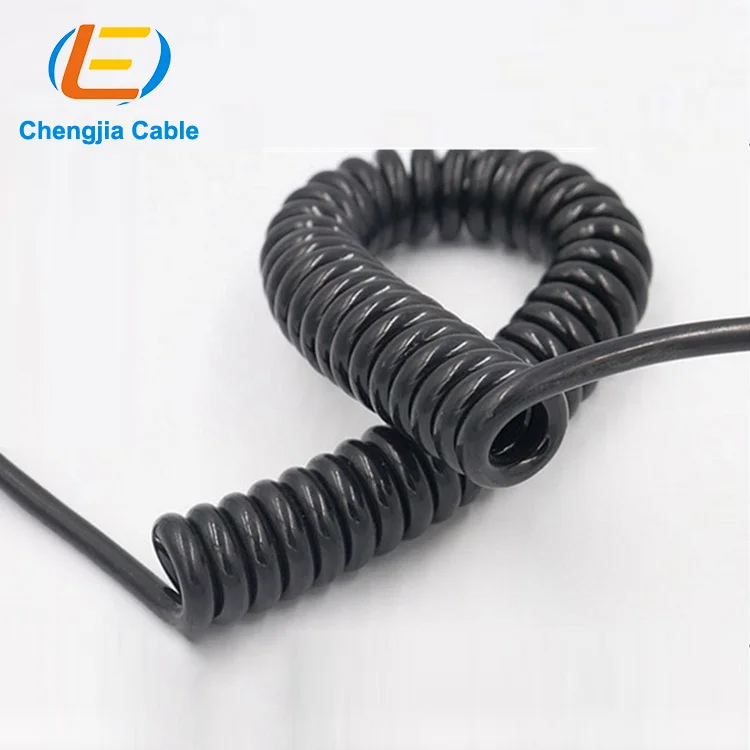 Spring coiled electrical 2 3 4 5 6 7 core Matt or Glossy Electrical Spring Spiral Coiled retractable coiled electrical cord
