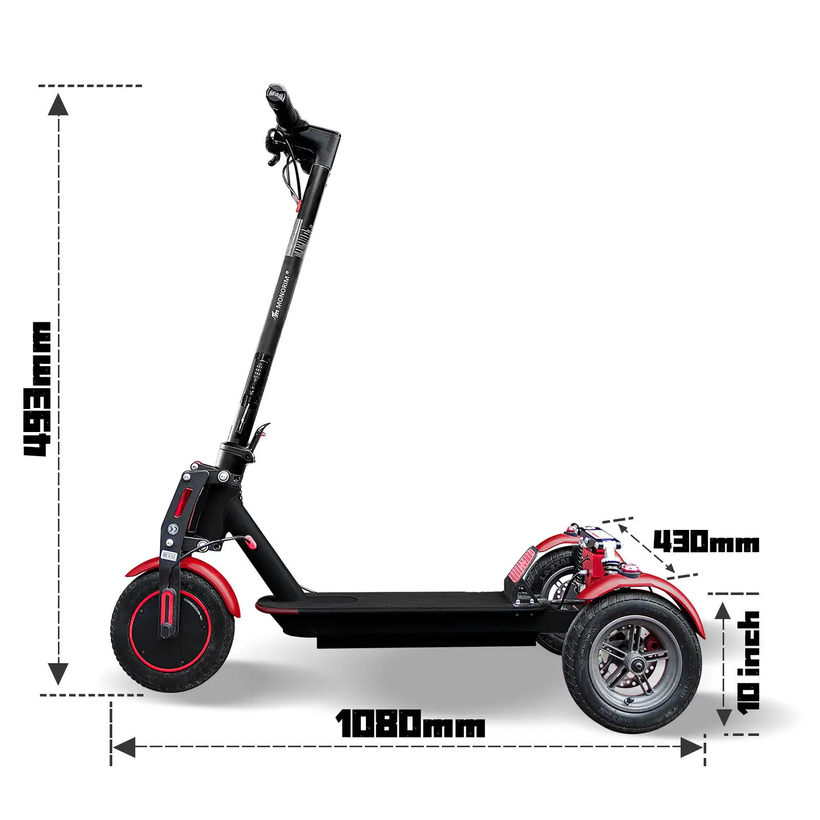 MONORIM T0s Ultra three-wheel electric scooter with front suspension and rear two-wheel shock absorption maximum speed 25km/h