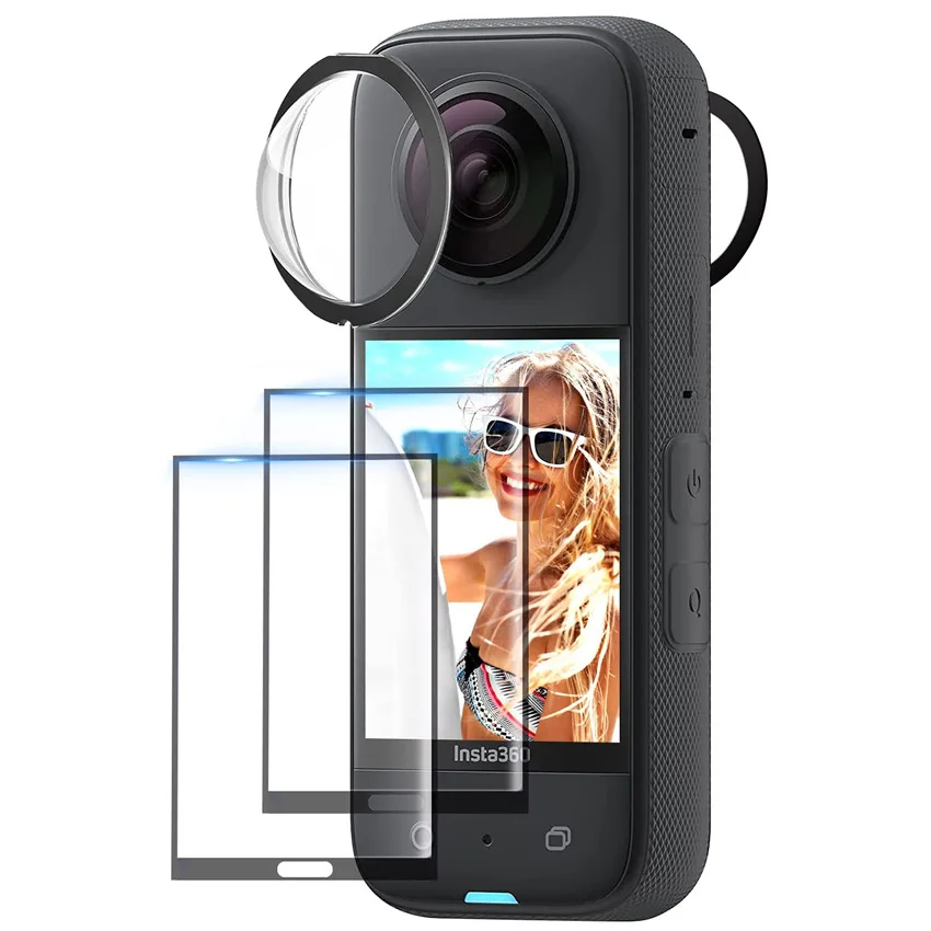 High Quality Protective Lens Cap Guards /3D Curved Tempered Glass Screen Protective Film For Insta360 ONE X3 Camera Accessories
