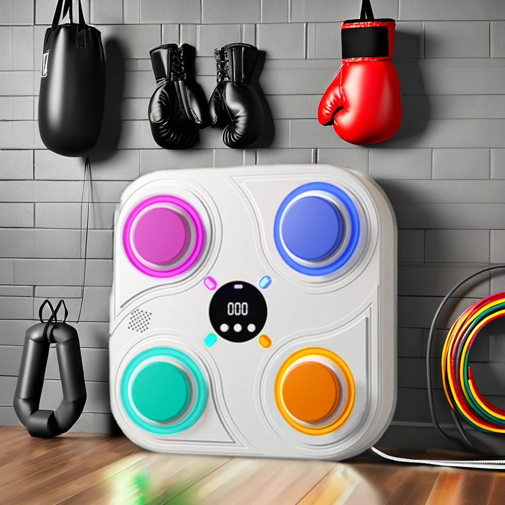 Intelligent Indoor Wall-Mounted Digital Music Light Reaction Target Game Machine for Children Bluetooth Music Boxing