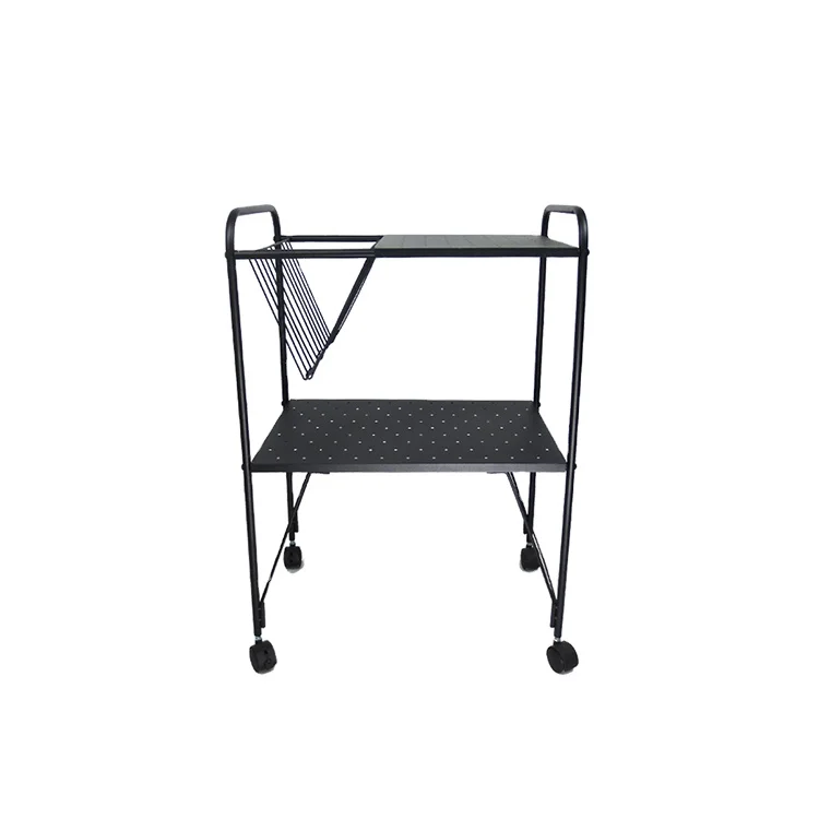 New Arrive Black Metal Storage Organizer Rolling Utility Home Trolley Kitchen Cart