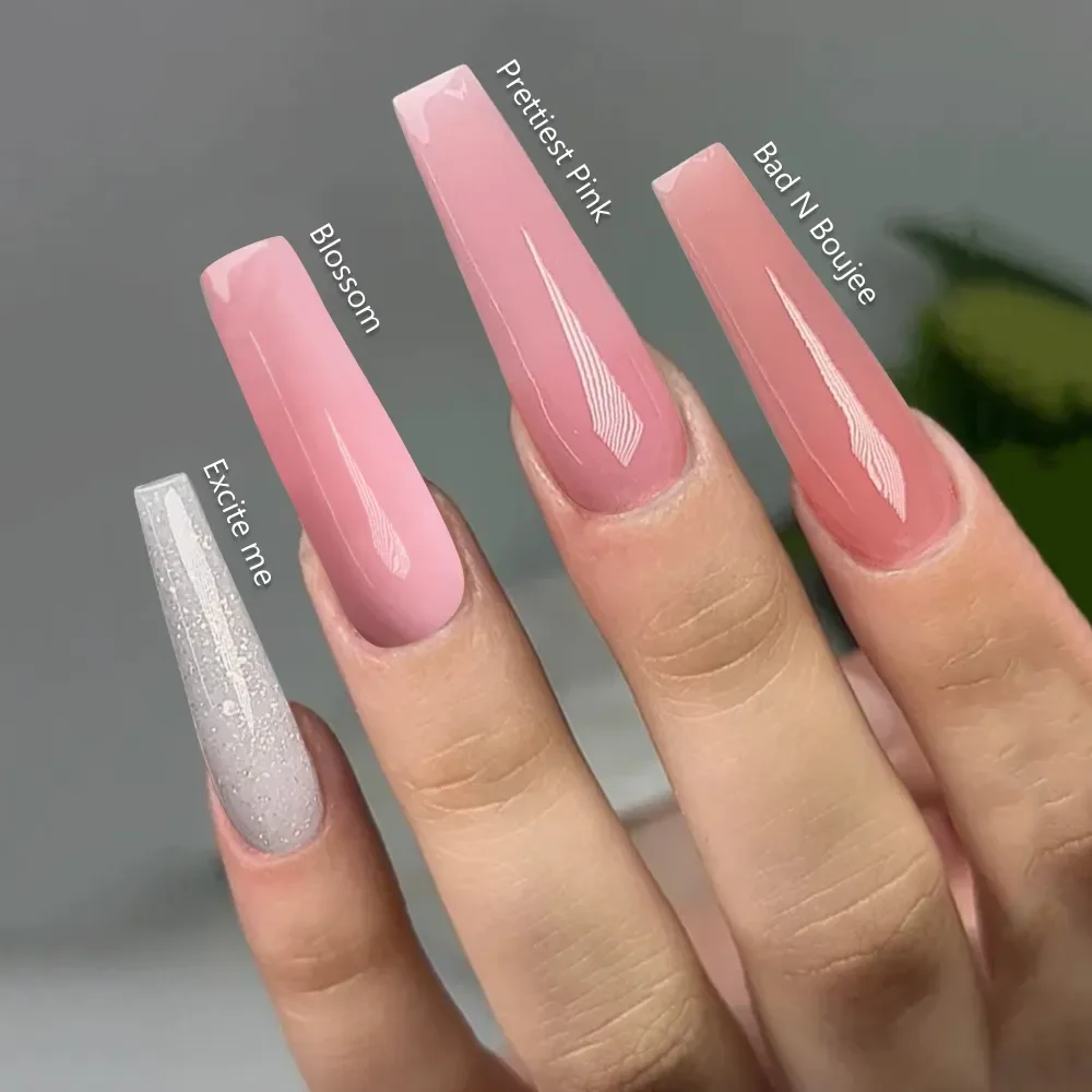 Buttery Pink Colors Acrylic Powder for Nail Extensions DIY No marbling and Long-Lasting 1oz acrylic dipping powder