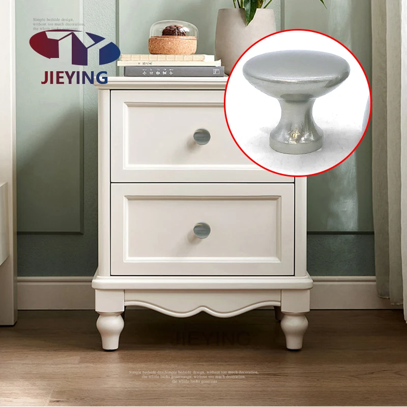 China Zinc Alloy Cabinet Handles Silver Color Drawer Knobs Kitchen Cupboard Door Metal Pulls Furniture Handle and Knob