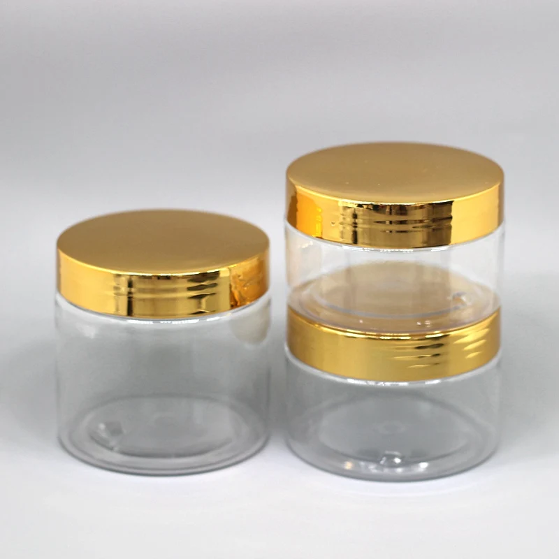 HOT SALE 150ml 250ml 500ml Amber Clear Black Cosmetic Packaging Containers Body Butter Hair Gel Container Plastic Pet Jars