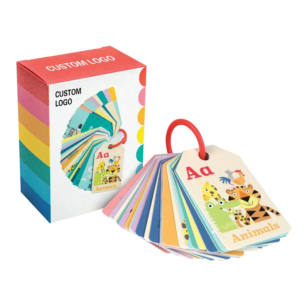 Custom Printing Kids Educational Playing Game Cards Children Talking Flash Cards Low MOQ Greeting Card Film Lamination CN;SHN