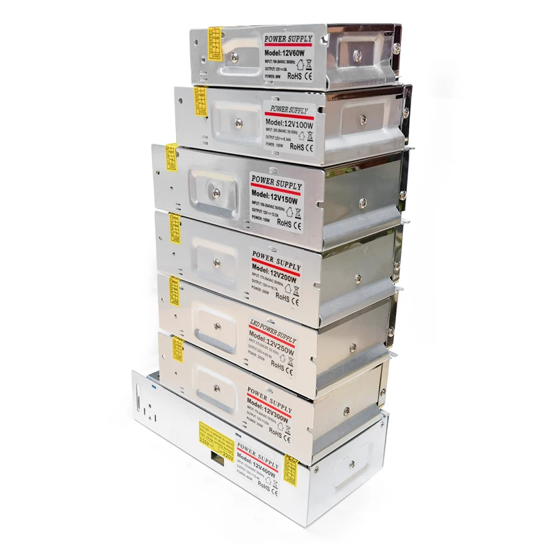 220V DC 36v 48v 60v 12 24 volt 6 10 12 15 16 amp 25a 30a 33a 40a 50a 500w 600w 800w 1000w LED CCTV Switching Power Supply