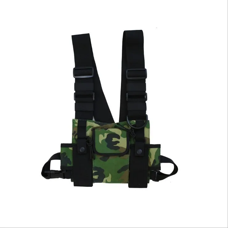 MOTE-AA95  Custom Logo Nylon Chest Bag Man Hip Hop Tactical Chest Bag for Radio Walkie Talkie Backpack Wholesale