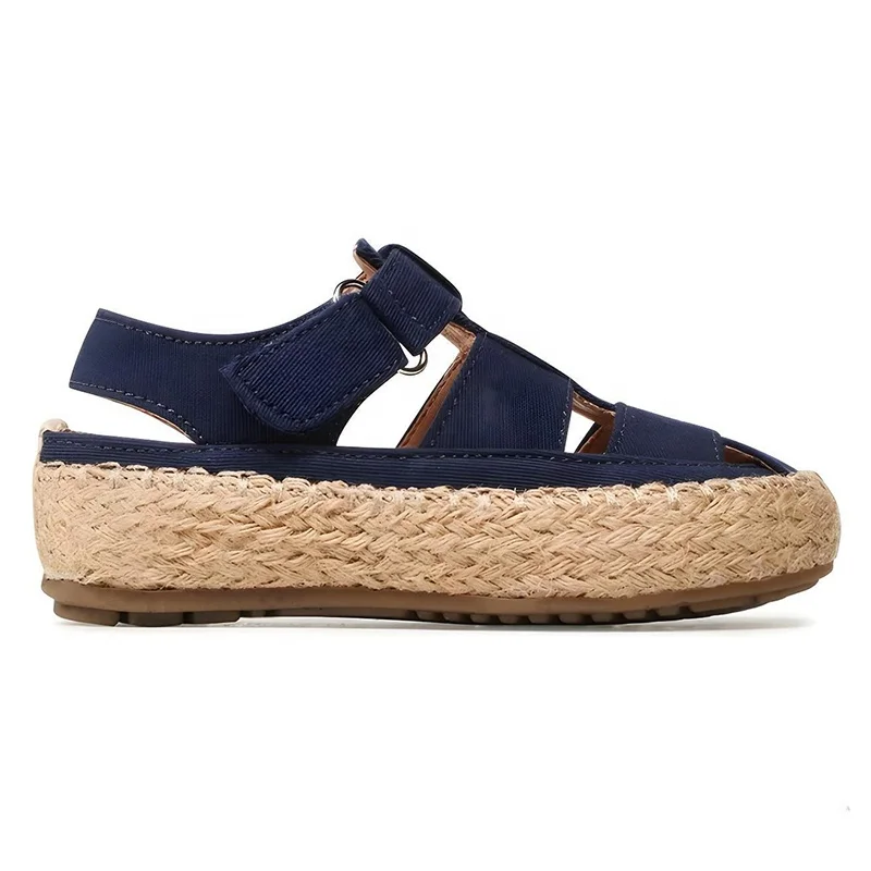 kids fisherman shoes  new fashion flat-soled elastic straw knitted fisherman sandal kids sandals