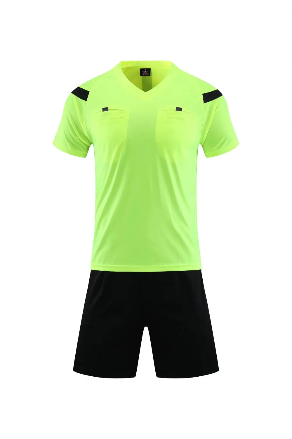 V-Neck Referee Umpire Shirt Jersey Mens and Womens Football Soccer Sports Costume Custom Logo Printed Christmas Sports Gear