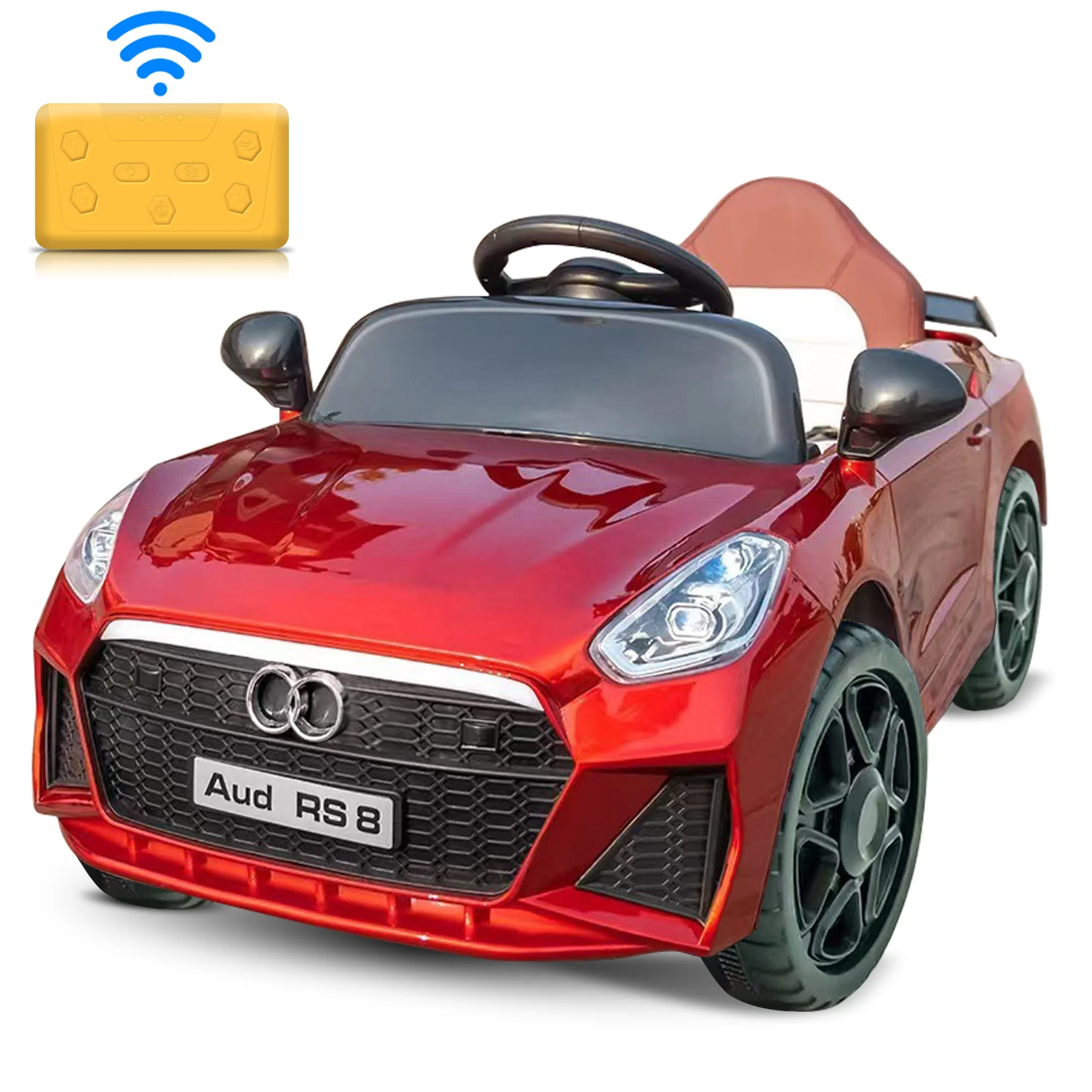 Ride-on car for kids toys Audy RS8 remote control electric car Dual drive Early education swing toy car  RC 6V/7AH large battery