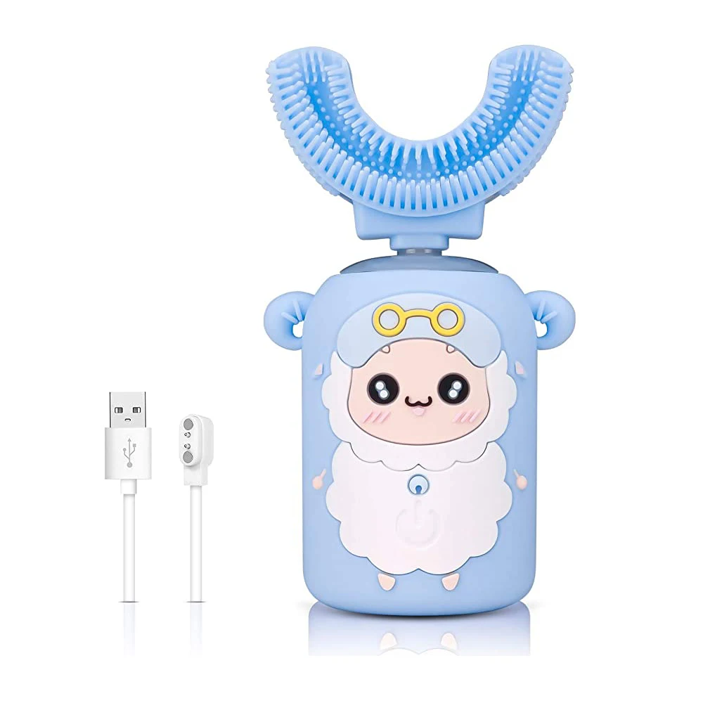 Горячая продажа Детская u-образная электрическая зубная щетка 360 градусов IPX7 Водонепроницаемая Автоматическая Стоматологическая свежая зубная щетка