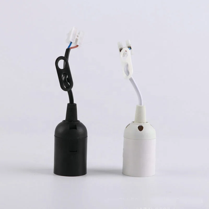 E27 Plastic Lampholder LED Light Head Socket Card Type Lamp Holder with Wiring 4A 250V