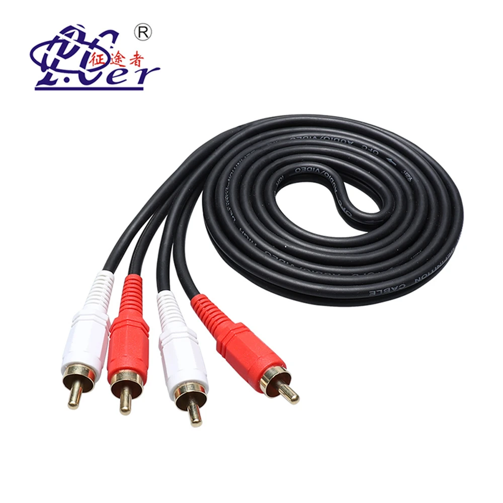 2 RCA To 2RCA Jack TV Audio Cable Male To 2 Dual Male RCA To RCA 1.5M 1.8M 2M 3M