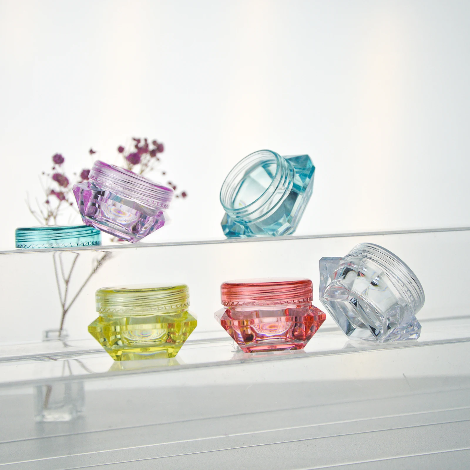 3g 5g Empty Frosted Plastic Cosmetic Makeup Jar Pots Transparent Sample Bottles Eyeshadow Pigment Cream Lip Balm Container