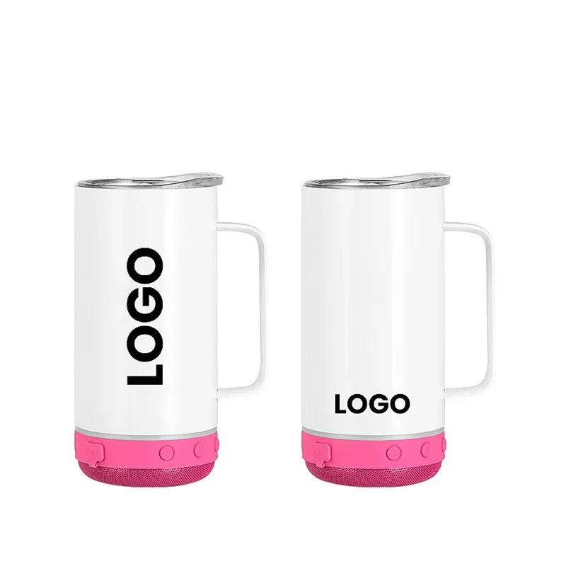 New design stainless steel 14oz/20oz blanks speaker tumbler sublimation music cup with lids