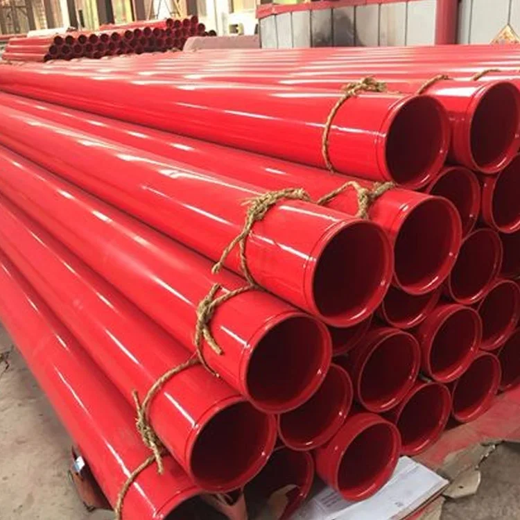Fire fighting material Red painted sch10 weld carbon steel fire sprinkler pipe tube price