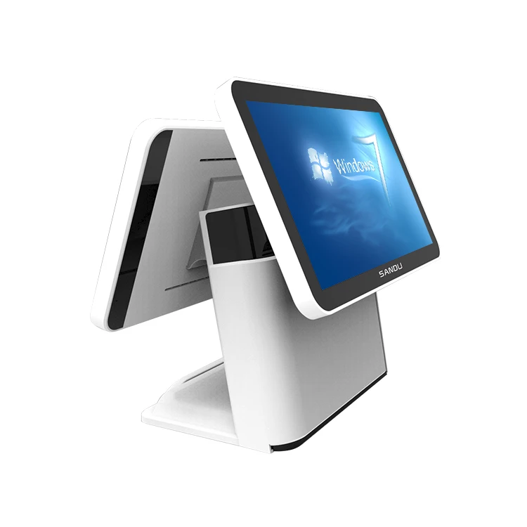 Кассовый аппарат с двойным экраном POs Android или Windows 7 8 10 и сенсорным