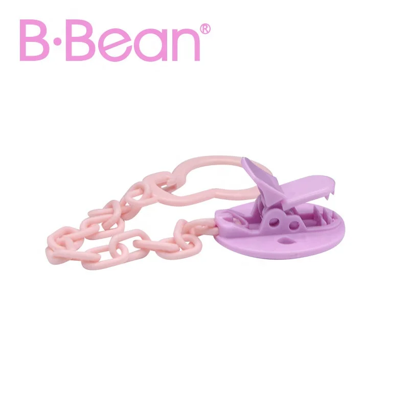 BBEAN Pacifier Clip Holder Safe Baby Pink Orthodontic Infant Pacifiers with Chain Holder