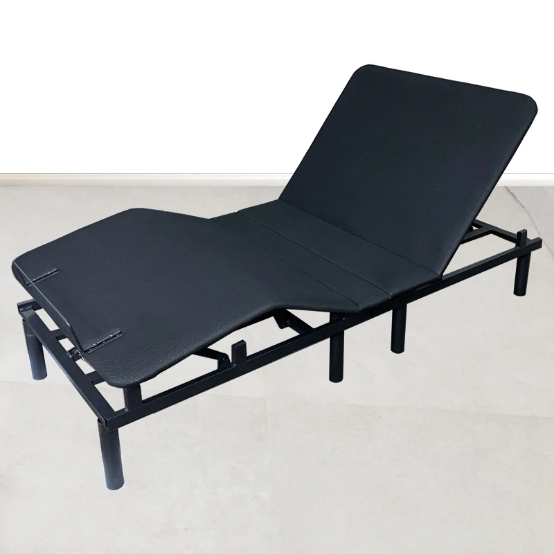 Comfort black Upholstered Electric Adjustable Bed Base with USB Ports-Ergonomic Wireless Remote