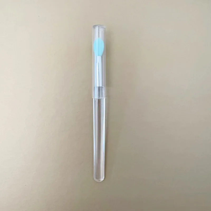 Amazon Hot Sale multifunctional  lip scrub Exfoliate makeup remover brush long Handle silicone lip mask  Applicator Brush with