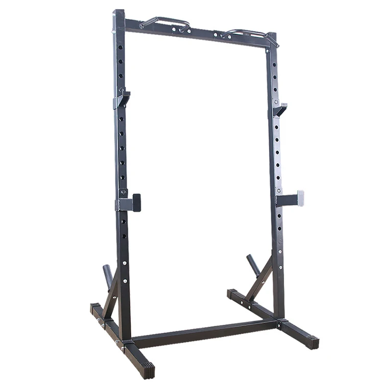 Adjustable Power Rack Squat Rack Stand  with Pull Up Bar J-Cups Weight Plate Holder for Home Gym