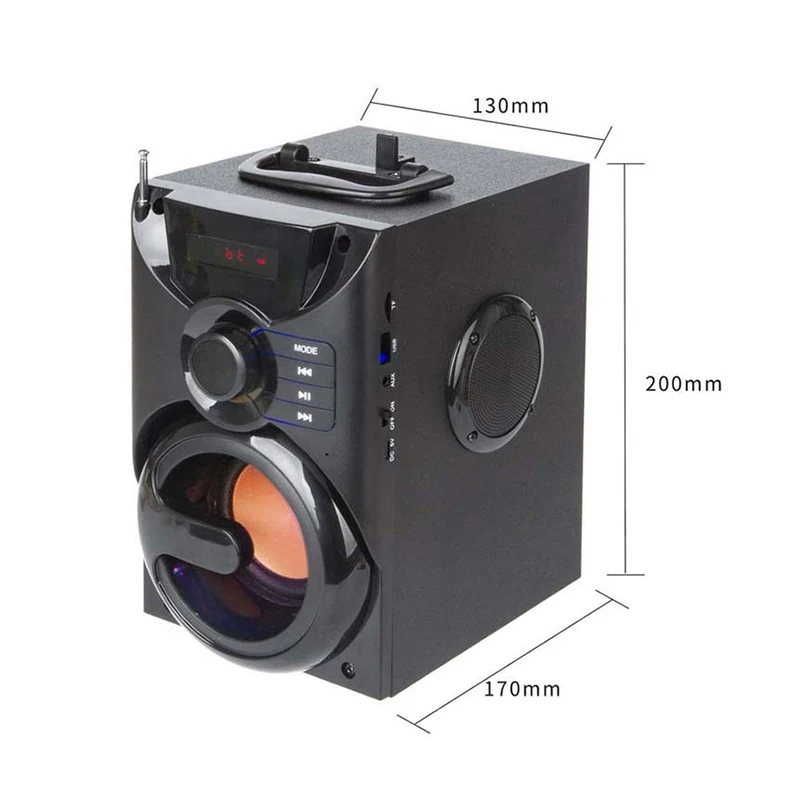 
Portable Wood Box built-in LCD monitor with radio wireless stereo subwoofer sound box speaker for home theatre system 