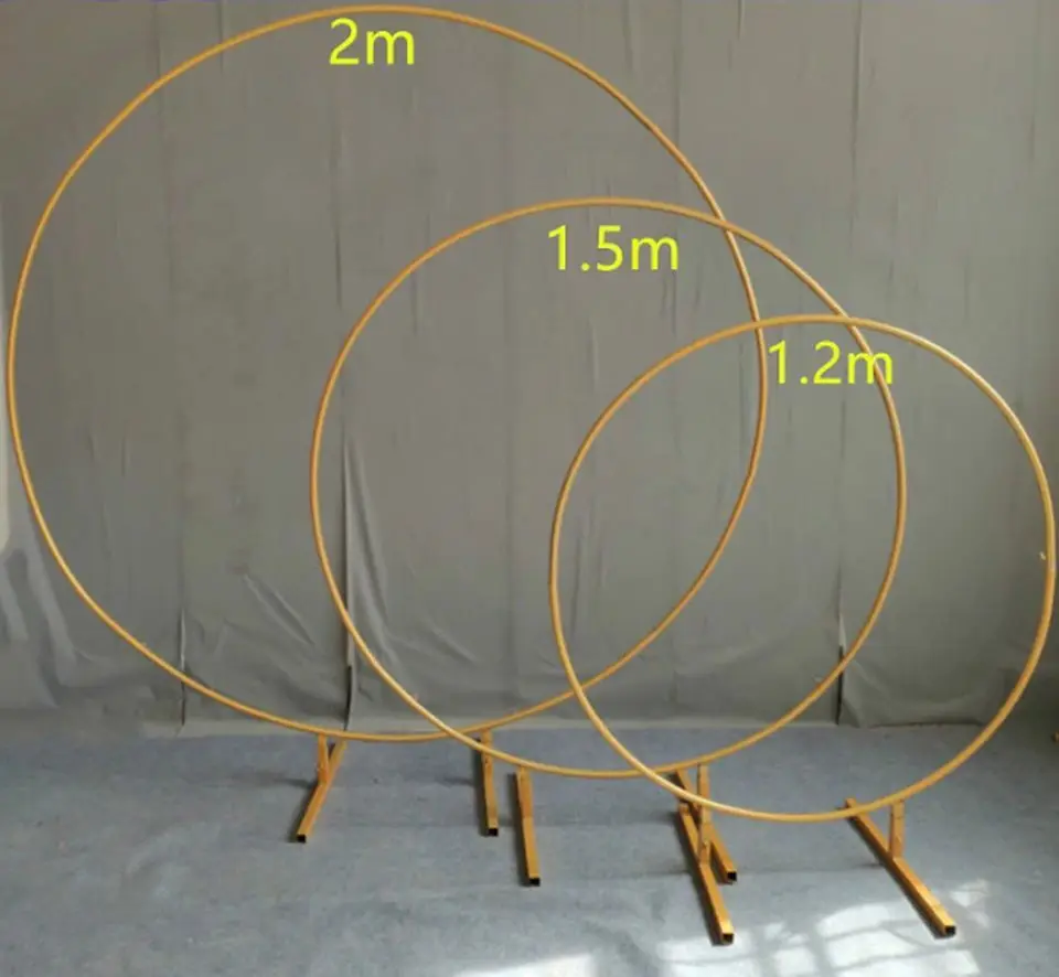 
LFB1603-14 round gold iron arch backdrop for wedding stage decorations 