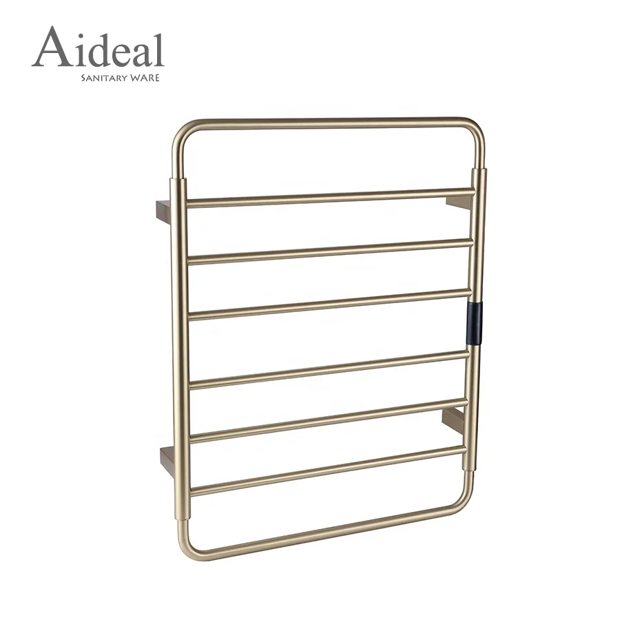 Aideal fashional contemporary bathroom accessories brushed gold heated towel rack