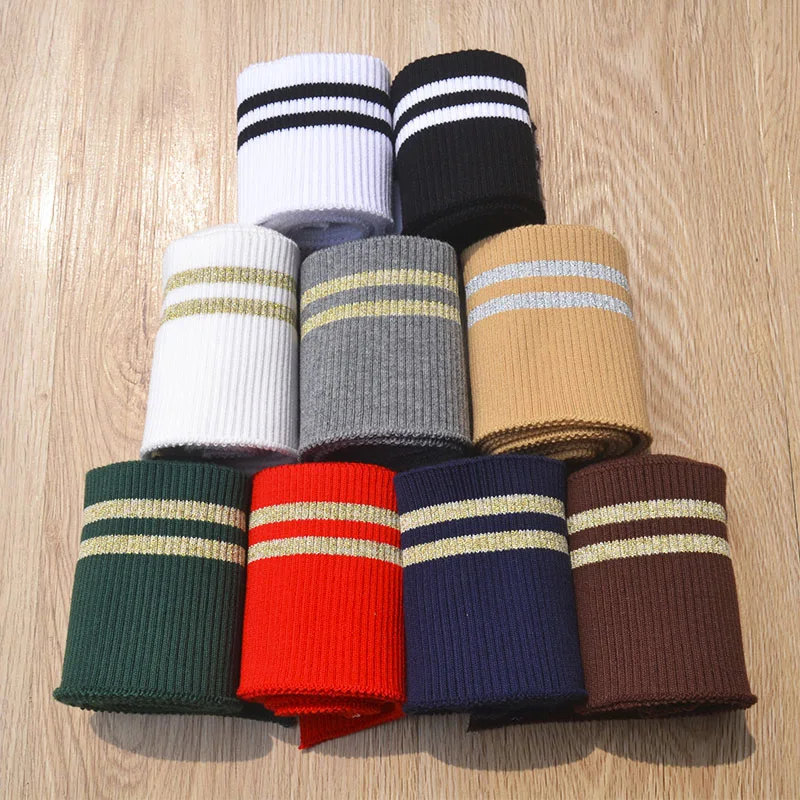 Cotton and Spandex Striped Rib Knit cuff for Down Jacket Clothing Accessories