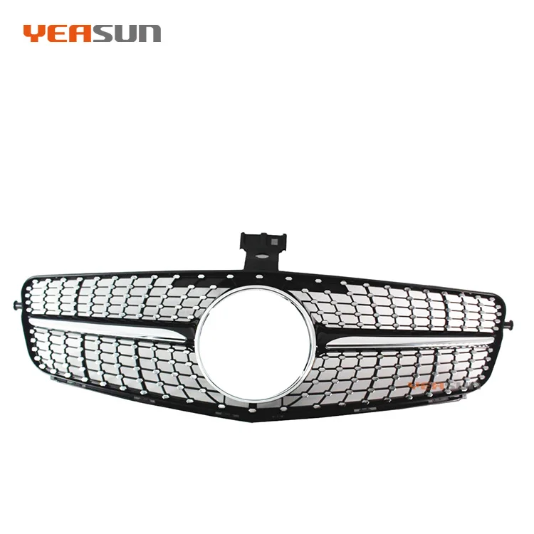 W204 черный хром с рисунком звезд и бриллиантов, стиль ABS пластик передняя решетка аксессуары для Mercedes-Benz C CLASS