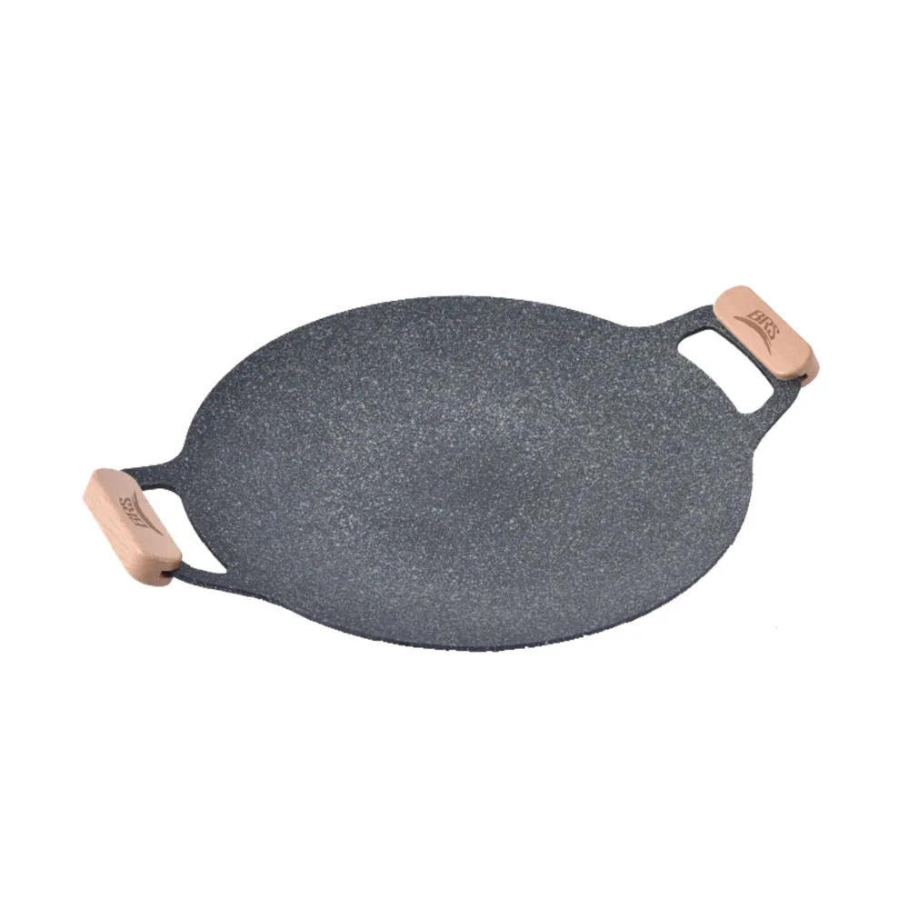 BRS 34CM Outdoor BBQ Grill Pan Nonstick Baking Tray Korean Roasting Portable Gas Induction Cooker Grill Plate Camping Equipment