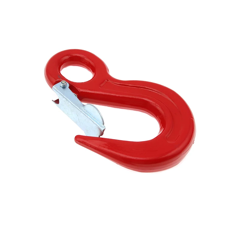 high strength large throat opening eye type hook casting crane hook with latch lifting hoist hook